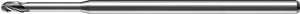 Kyocera 0.0600" Cutting Diameter, Series 1755, 3 Flute, AlTiN Coated, Solid Round Extended Reach, Stub Ball Nose End Mill