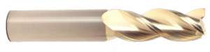 Spoon Cutter-C/C-SE-38º Helix-For Aluminum & Non Ferrous Machining-3 Flute-ZrN Coated 1/2 X 1/2 X 1-1/4 X 3