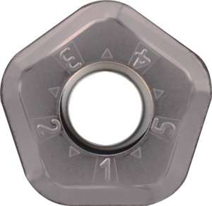 Kyocera PNMU 1205ANERGH PR1225 Grade PVD Carbide, Pentagon, Positive Rake Angle, Right-Hand Milling Insert for Medium-Roughing in Steel and Stainless Steel