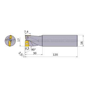 Mitsubishi-AQXR172SA16S 17mm End Mill (AQXR172SA16S)