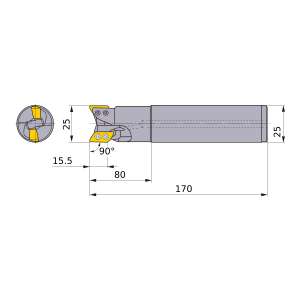 Mitsubishi-AXD4000R252SA25LA 25mm End Mill (AXD4000R252SA25LA)