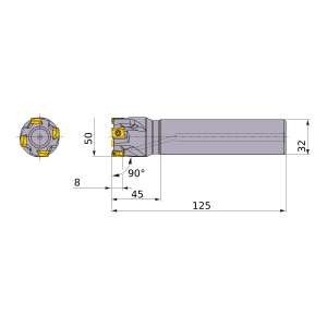 Mitsubishi-VPX200R5007SA32S 50mm End Mill (VPX200R5007SA32S)