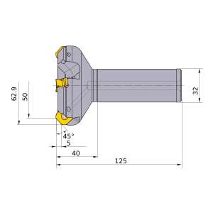 Mitsubishi-WSX445R5003SA32M 50mm End Mill (WSX445R5003SA32M)
