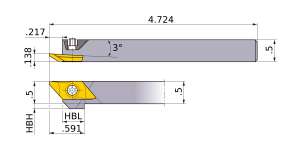 Mitsubishi BTAHL-082 Indexable Turning Holder forBTAT Inserts