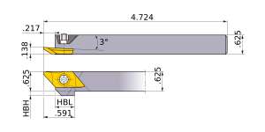 Mitsubishi BTAHR-102 Indexable Turning Holder forBTAT Inserts