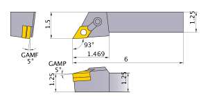 Mitsubishi MDJNR-205D Indexable Turning Holder forDN__54 Inserts