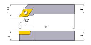 Mitsubishi SDJCR-163 Indexable Turning Holder forDC__32.5 Inserts
