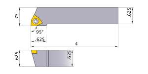 Mitsubishi SWLCR-103 Indexable Turning Holder forWC__32.5 Inserts