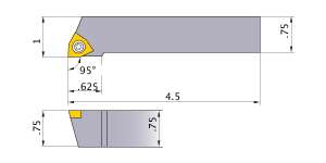 Mitsubishi SWLCR-123 Indexable Turning Holder forWC__32.5 Inserts