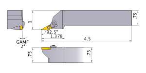 Mitsubishi SXZCR-122 Indexable Turning Holder forXC__22 Inserts