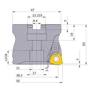 Mitsubishi-AJX12R05003B 38.3mm Face Mill (AJX12R05003B)