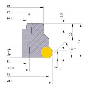 Mitsubishi-AOX445-063A04R 63mm Face Mill (AOX445-063A04R)