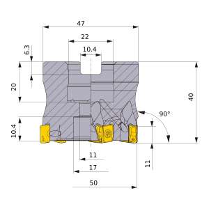 Mitsubishi-VPX300-050A04AR 50mm Face Mill (VPX300-050A04AR)