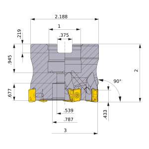 Mitsubishi-VPX300UR3.0007CA 3 Face Mill (VPX300UR3.0007CA)
