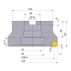 Mitsubishi-WJX14-125B09AR 109.4mm Face Mill (WJX14-125B09AR)