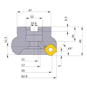 Mitsubishi-WSX445-050A05AR 50mm Face Mill (WSX445-050A05AR)