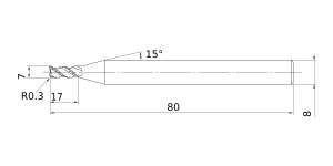 Mitsubishi Cut Diameter 7mmVQSVR Roughing end mill, Short cut length, 4 flute, Irregular helix flutes