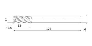 Mitsubishi Cut Diameter 16mmVQSVR Roughing end mill, Short cut length, 4 flute, Irregular helix flutes